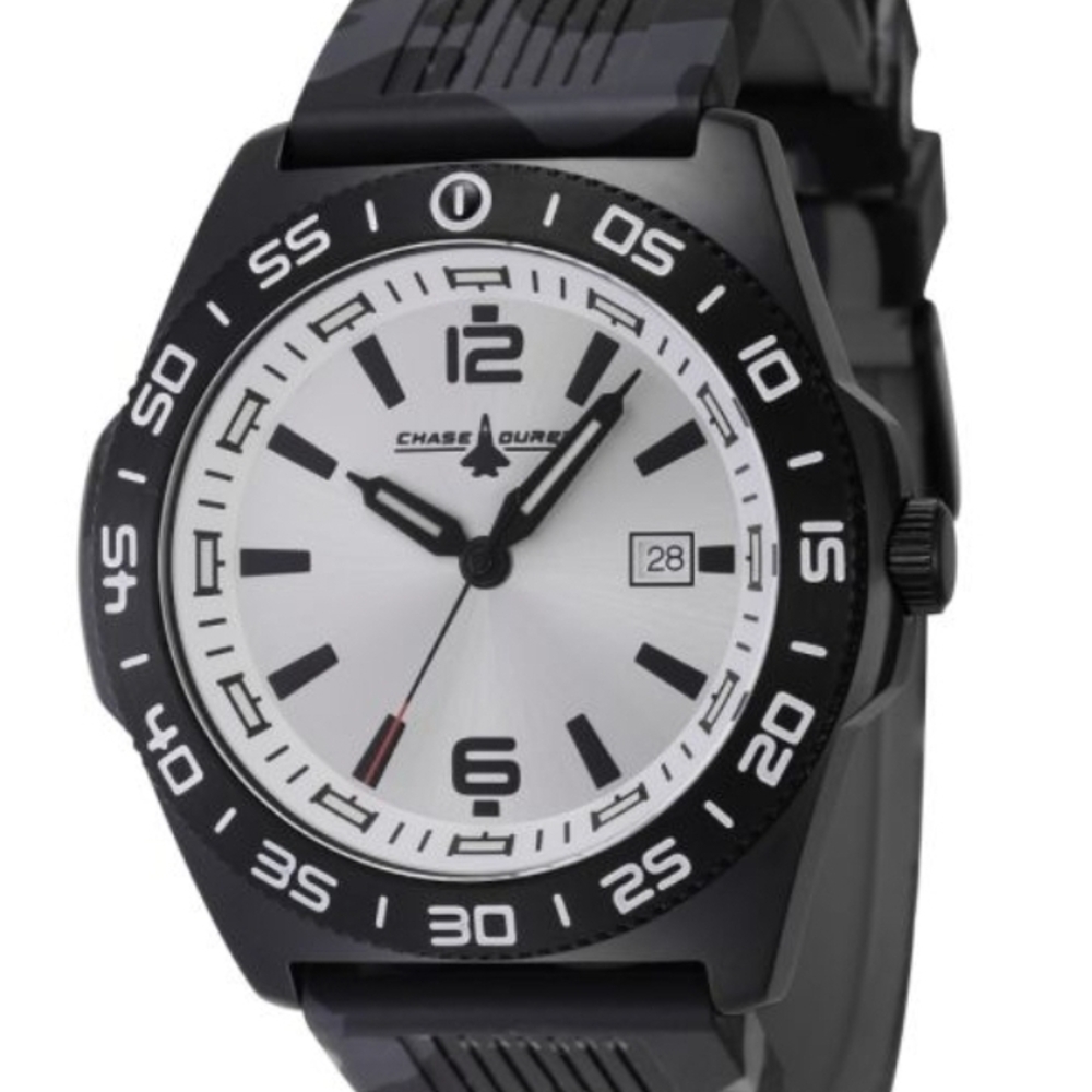 Invicta Black and Silver Watch with Camouflage Band